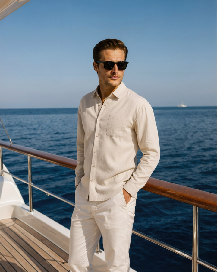 Camicia in Lino Uomo 100% Lino Vestibilità Oversize