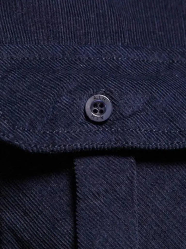 Classica Camicia Uomo Velluto a Coste Business Casual Elegante