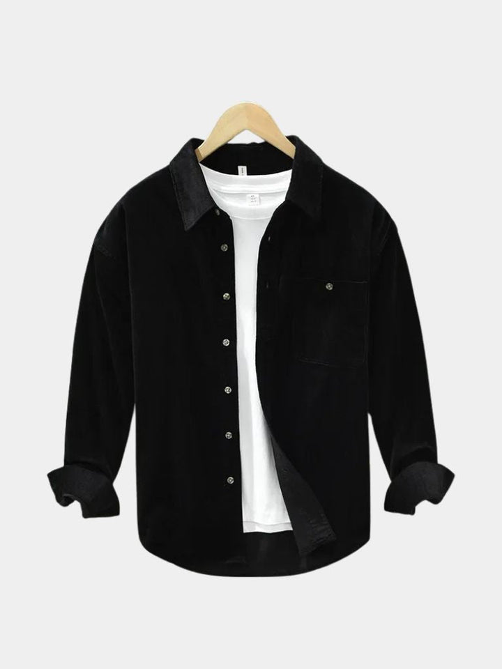 Classica Camicia Uomo Velluto a Coste Casual Elegante