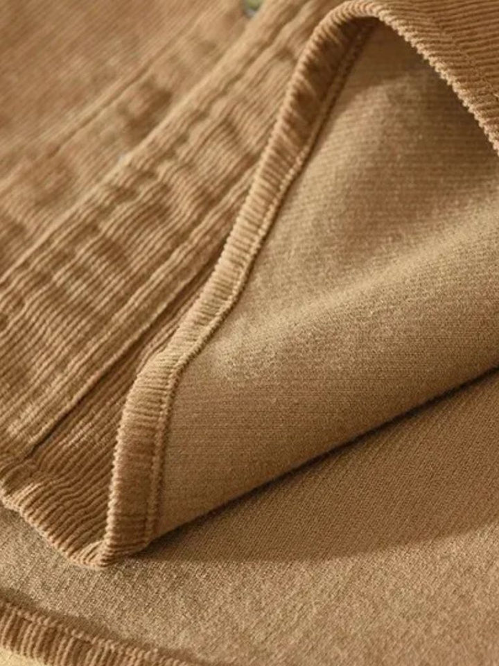 Classica Camicia Uomo Velluto a Coste Casual Elegante