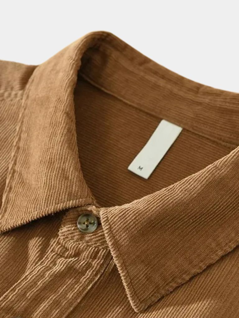 Classica Camicia Uomo Velluto a Coste Casual Elegante