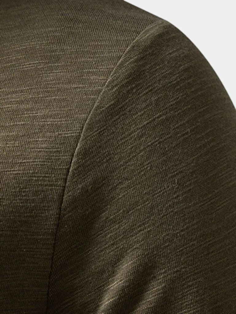 Maglietta a maniche lunghe con collo Henley