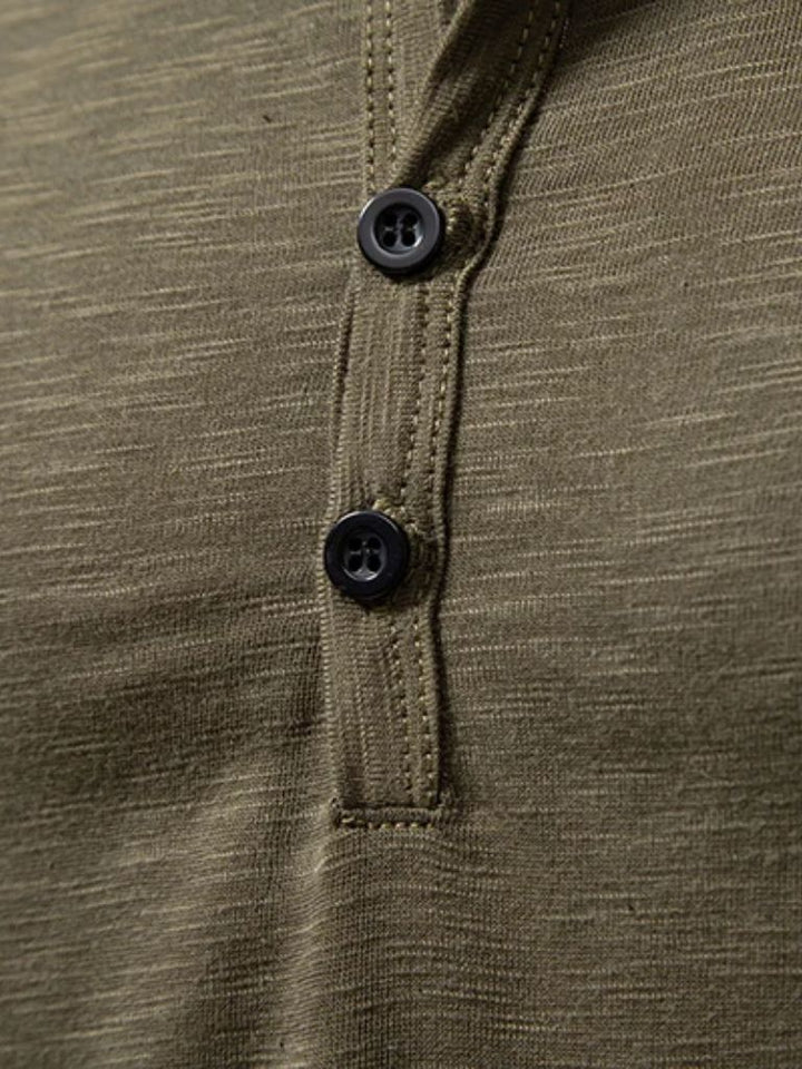Maglietta a maniche lunghe con collo Henley