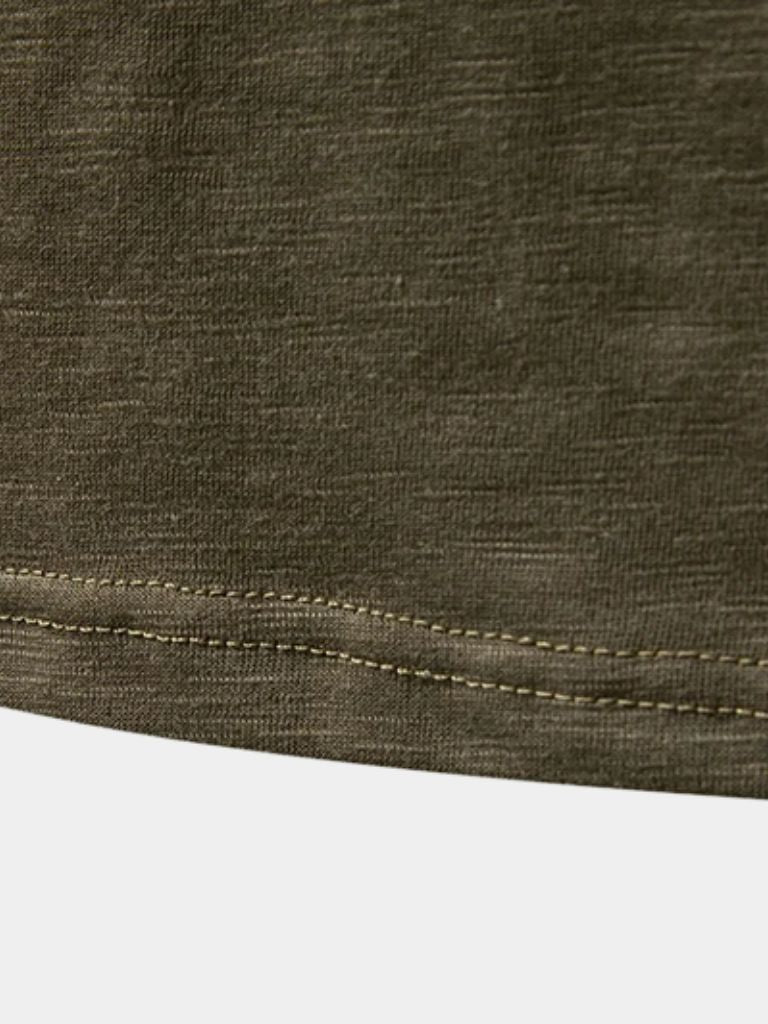 Maglietta a maniche lunghe con collo Henley