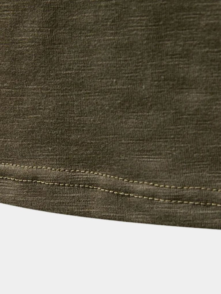 Maglietta a maniche lunghe con collo Henley