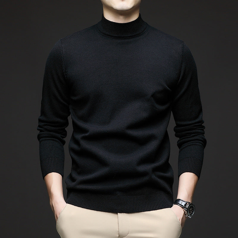 Maglione Uomo Mezza Dolcevita Slim Fit Manica Lunga