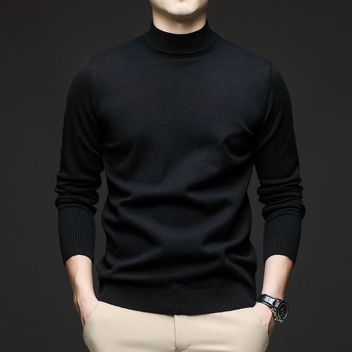 Maglione Uomo Mezza Dolcevita Slim Fit Manica Lunga
