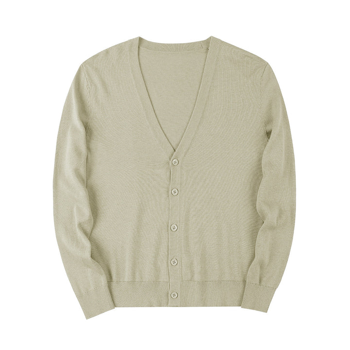 Maglione Cardigan Scollo a V Uomo Slim Fit in Cotone