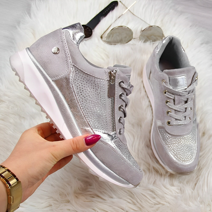 Sneakers Donna Comode con Zip e Suola Ammortizzata
