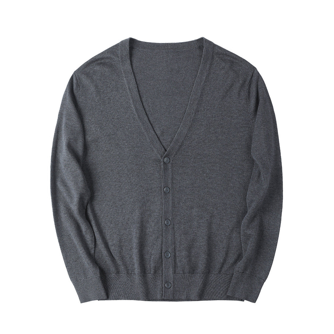 Maglione Cardigan Scollo a V Uomo Slim Fit in Cotone