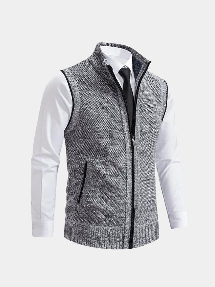 Elegante gilet con zip integrale
