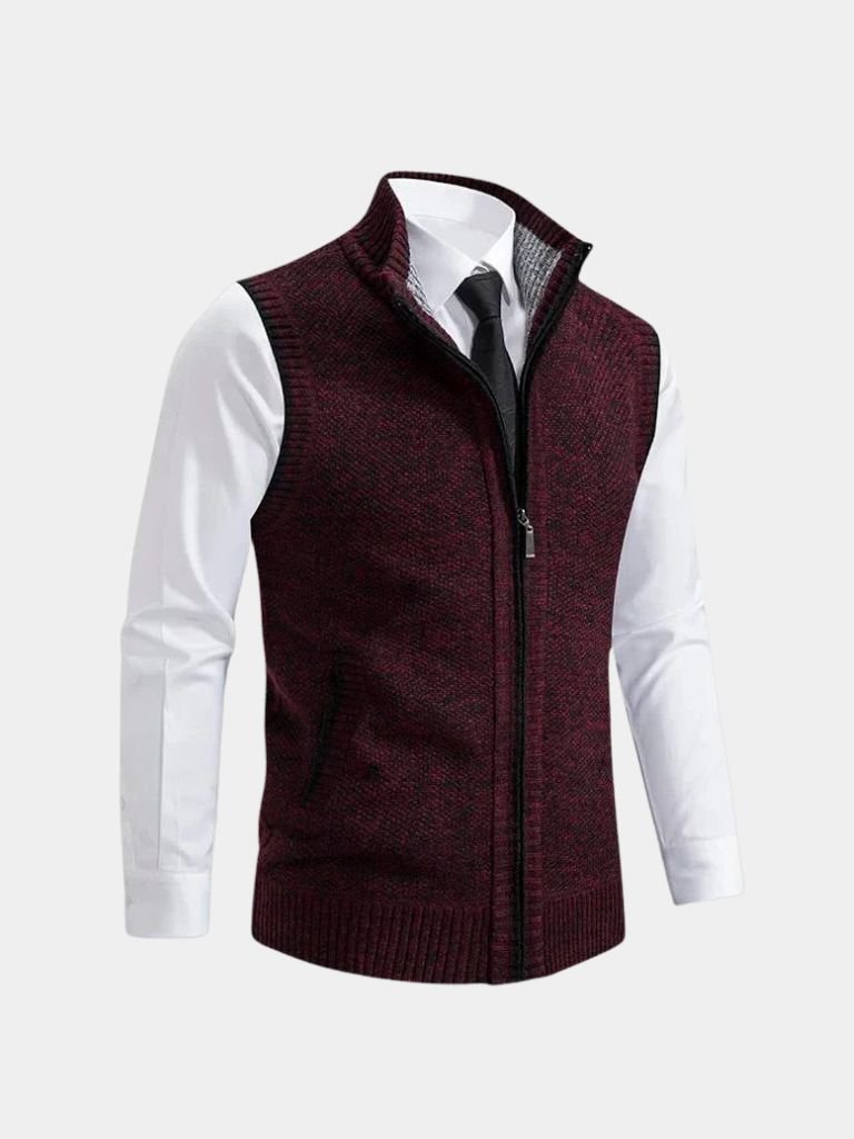 Elegante gilet con zip integrale