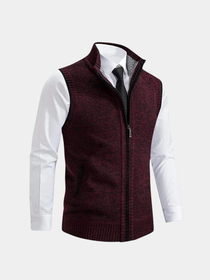 Elegante gilet con zip integrale
