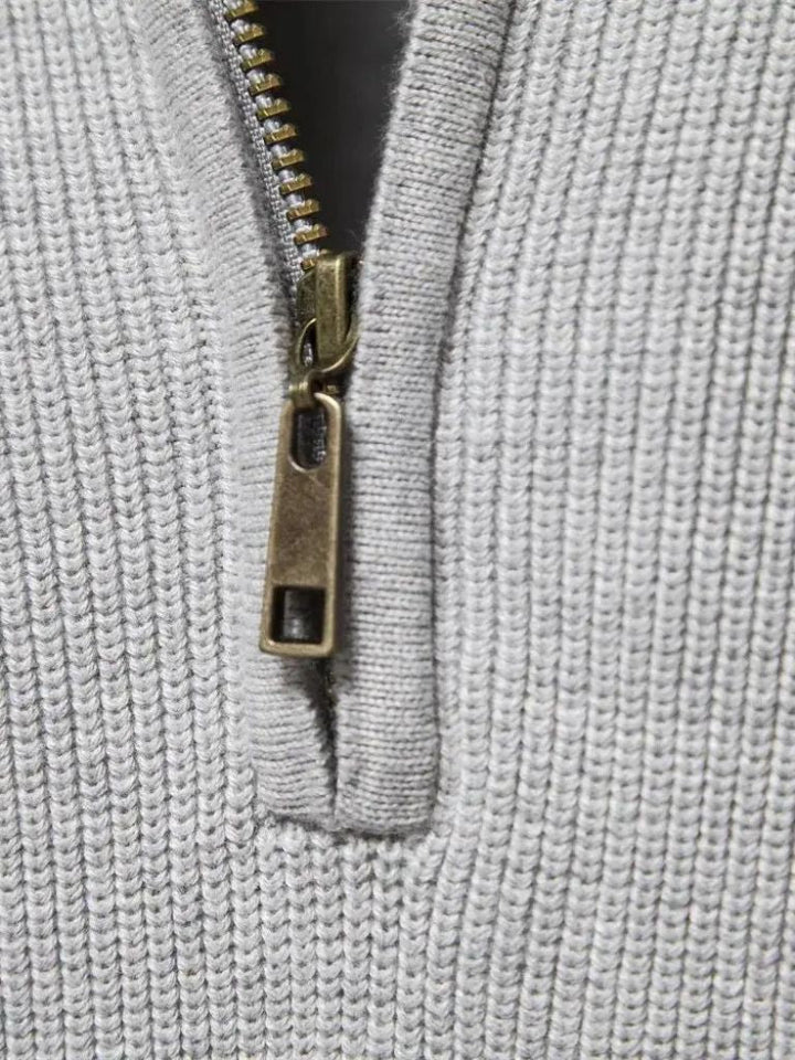Elegante maglione con zip a un quarto