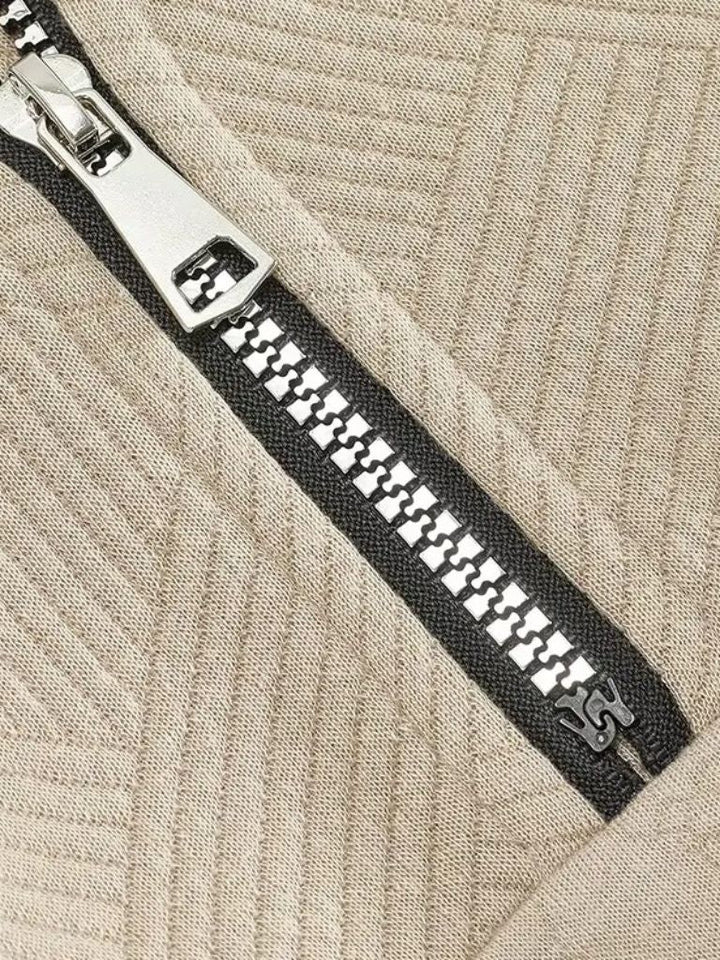 Maglione Henley con zip a un quarto Essential