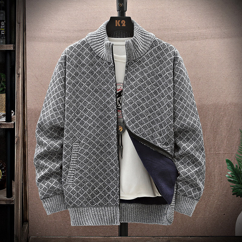 Cardigan Uomo in Maglia con Zip Vestibilità Ampia