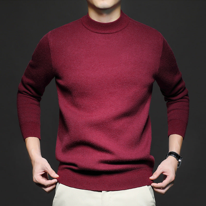 Maglione Uomo Mezza Dolcevita Slim Fit Manica Lunga