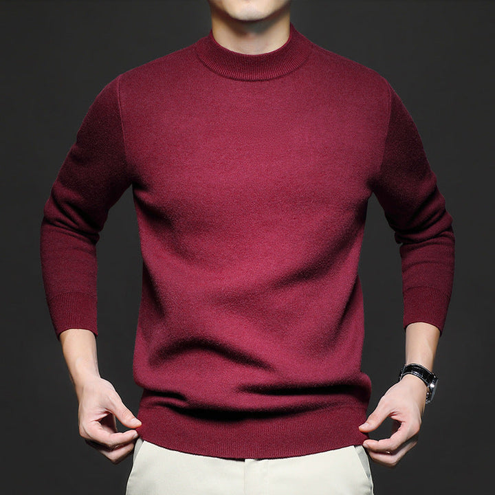 Maglione Uomo Mezza Dolcevita Slim Fit Manica Lunga