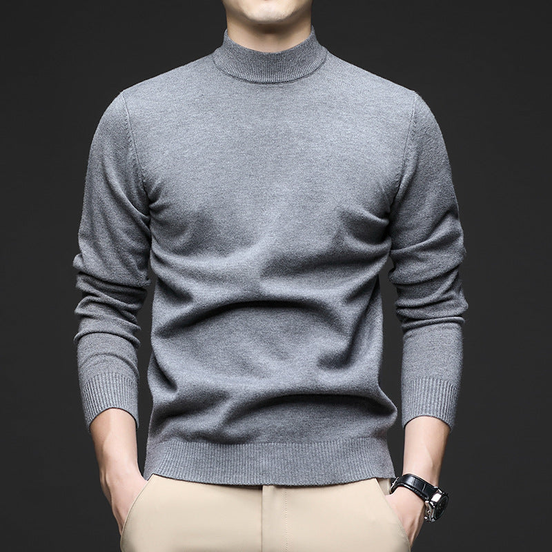 Maglione Uomo Mezza Dolcevita Slim Fit Manica Lunga