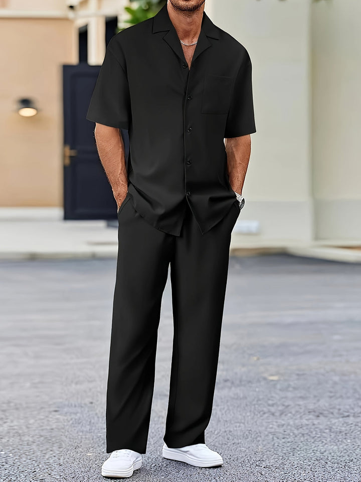 Completo in Lino Uomo Camicia e Pantaloni Eleganti Leggeri