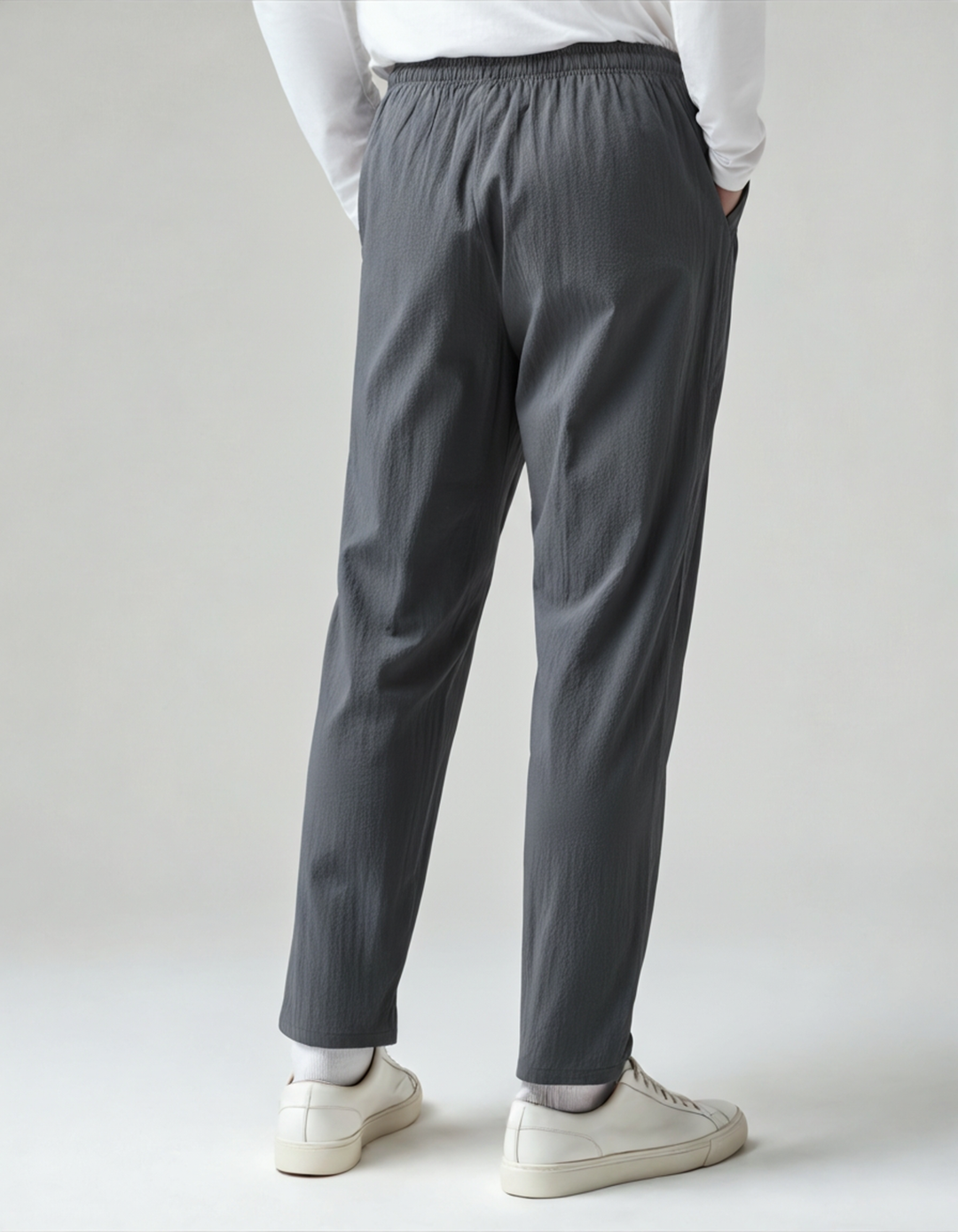 Pantalone in Lino Uomo Vita Elastica Taglio Ampio