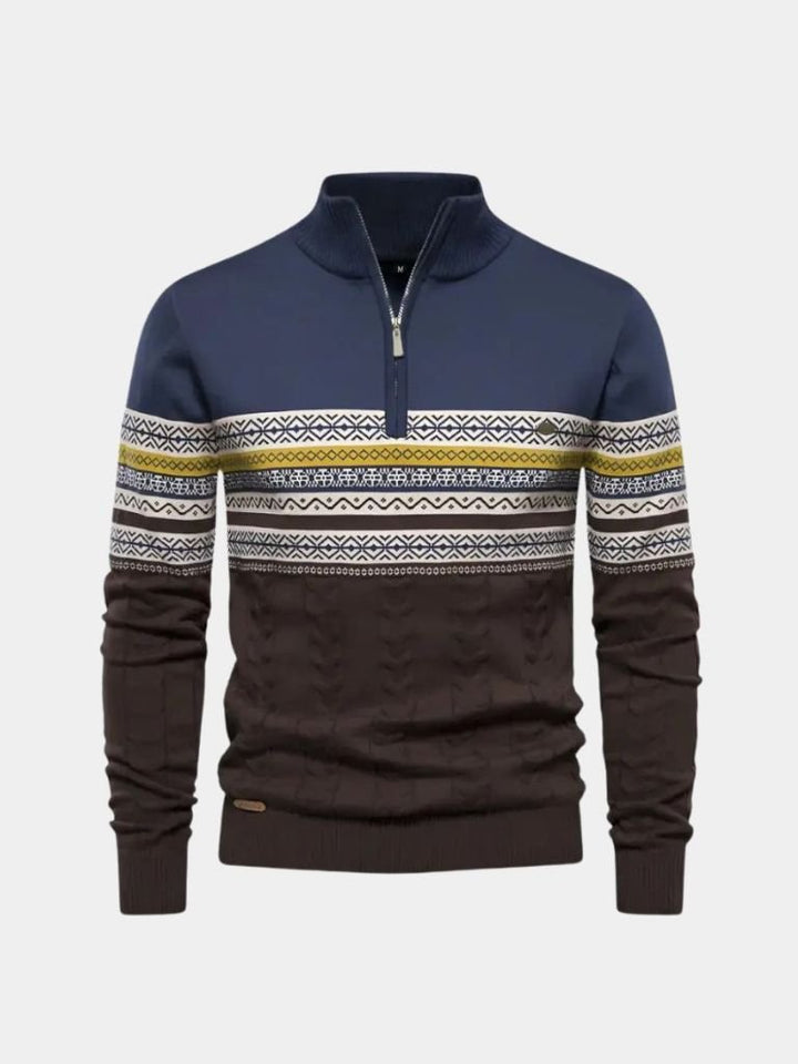 Maglione pullover in maglia con mezza zip
