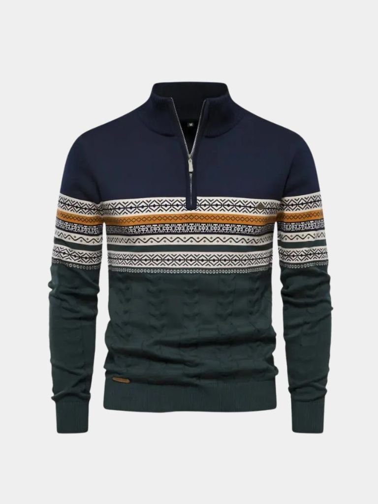Maglione pullover in maglia con mezza zip