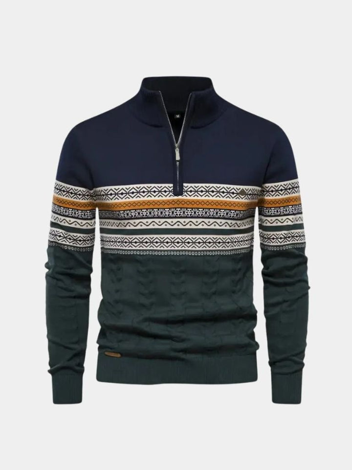 Maglione pullover in maglia con mezza zip