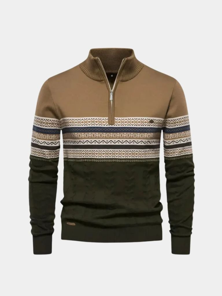 Maglione pullover in maglia con mezza zip