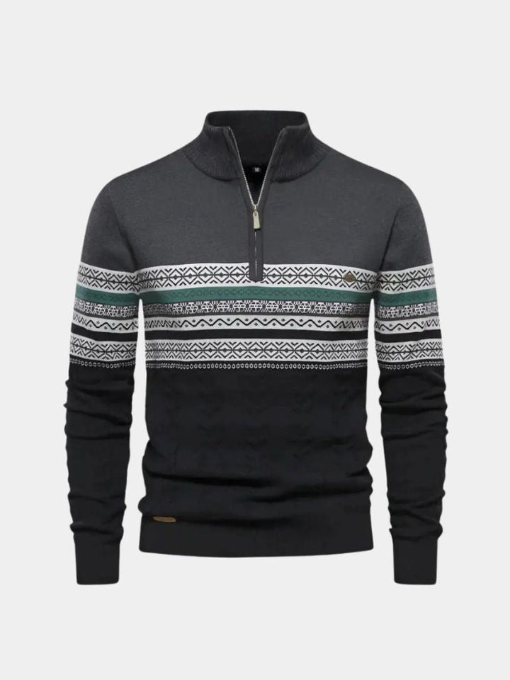 Maglione pullover in maglia con mezza zip