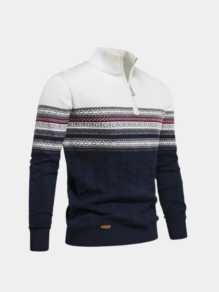 Maglione pullover in maglia con mezza zip