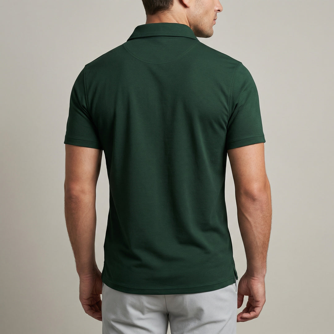Dinamico Polo Uomo Zip Manica Corta Slim Fit