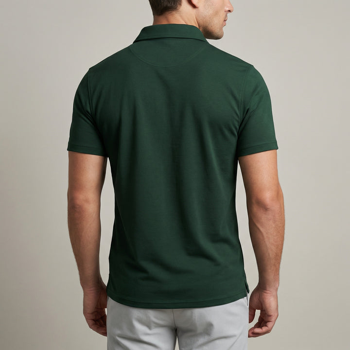 Dinamico Polo Uomo Zip Manica Corta Slim Fit
