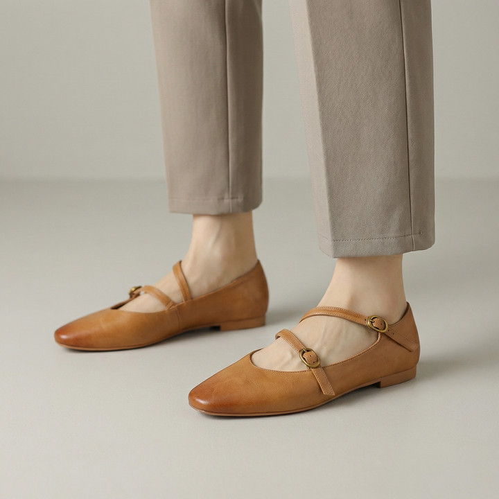 Scarpe Donna Mary Jane Pelle Cinturino Fibbia