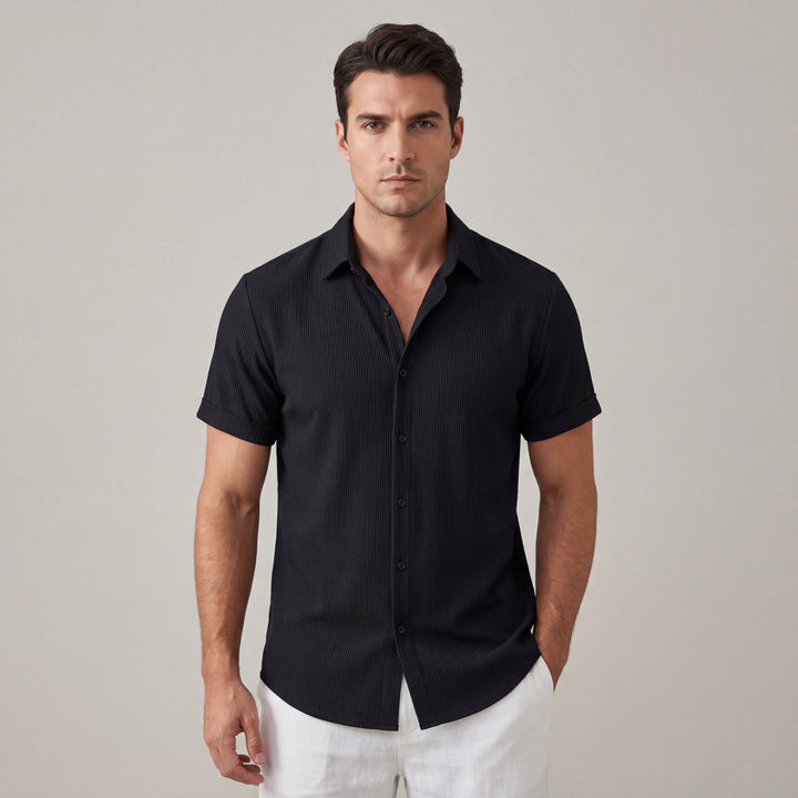 Nitido camicia uomo manica corta a righe colletto classico