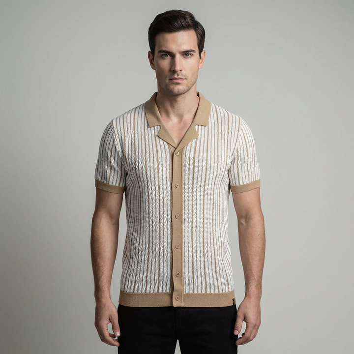 Maglia Polo a Righe da Uomo Stile Classico e Comfort