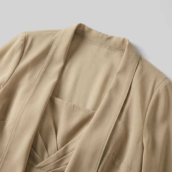 Abito estivo midi da cerimonia in chiffon con ruches