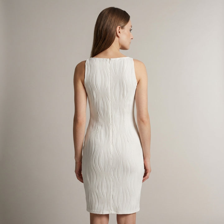 Abito estivo midi con spalline e texture a increspature d'acqua