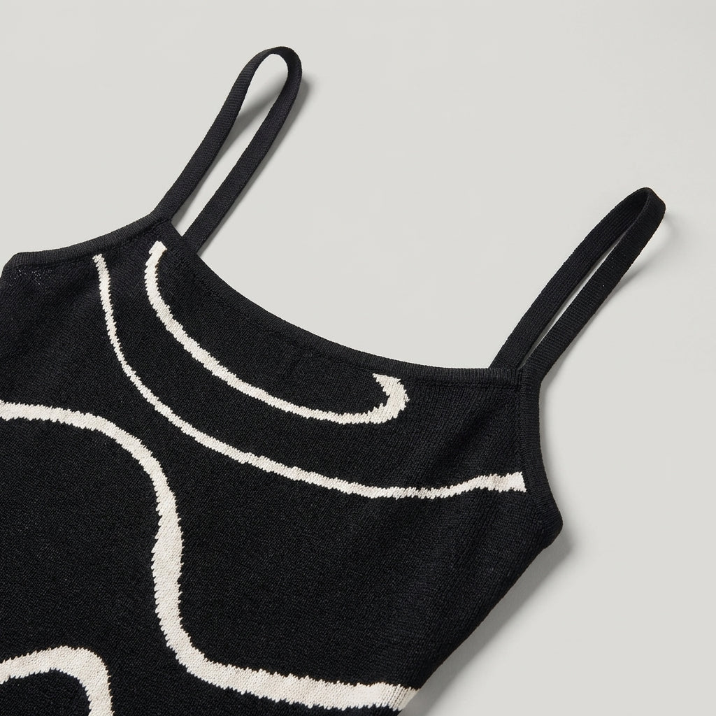 Abito estivo midi in maglia con orlo a sirena The Black Wave