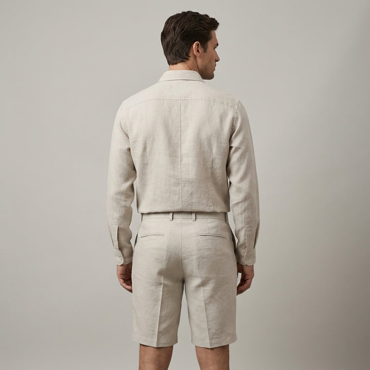 pantaloncini estivi rilassati in lino da uomo