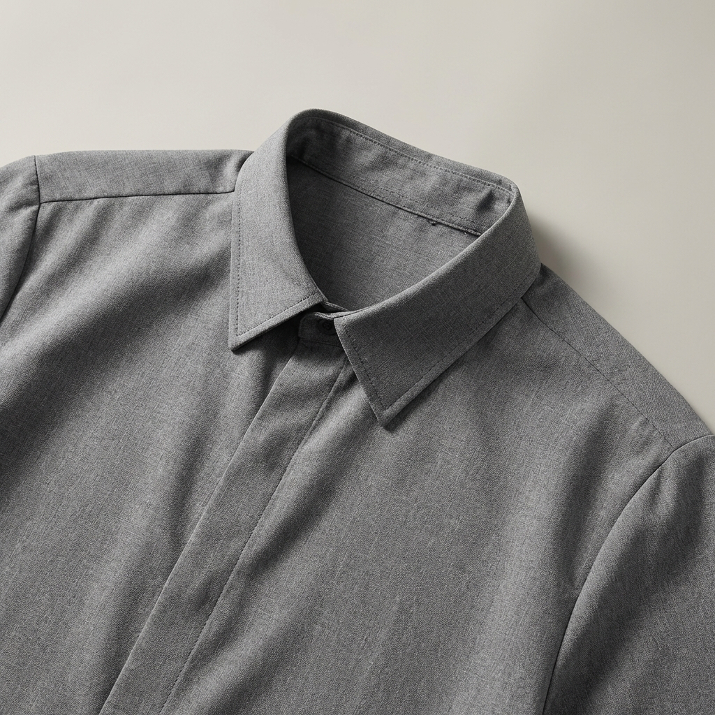 Camicia da uomo a maniche corte in misto cotone e lino