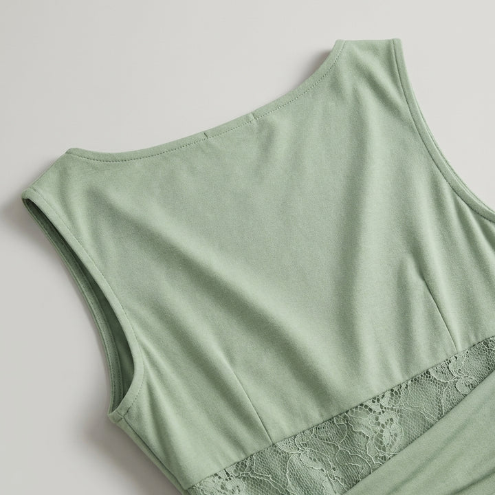 Abito lungo Colonna con Pizzo Asimmetrico