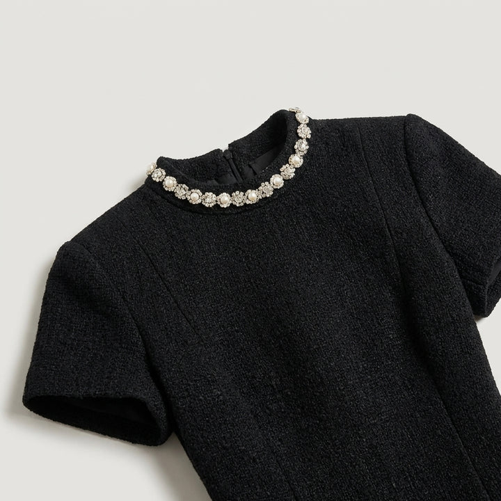 Minigonna da donna con bordi in perle