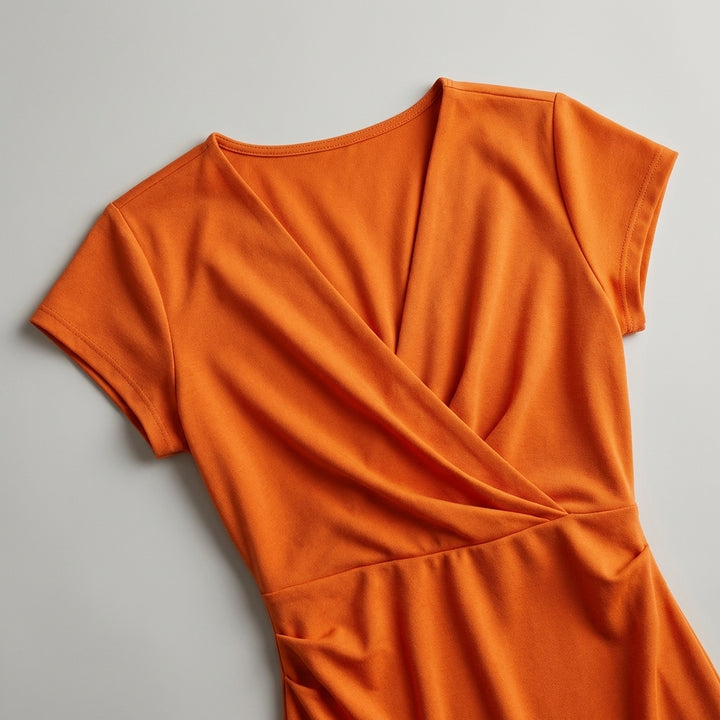 Abito midi da donna con scollo a V