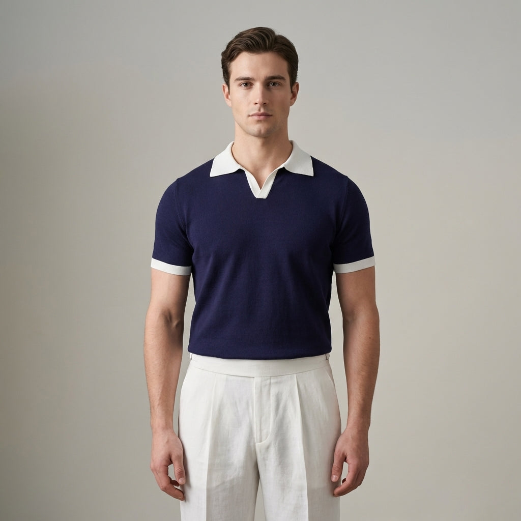 Polo da uomo a maniche corte in maglia