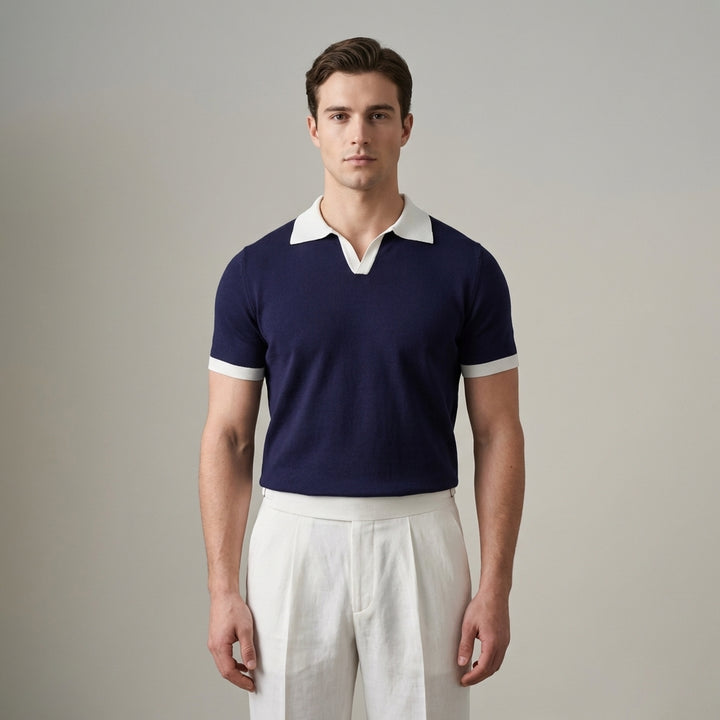 Polo da uomo a maniche corte in maglia