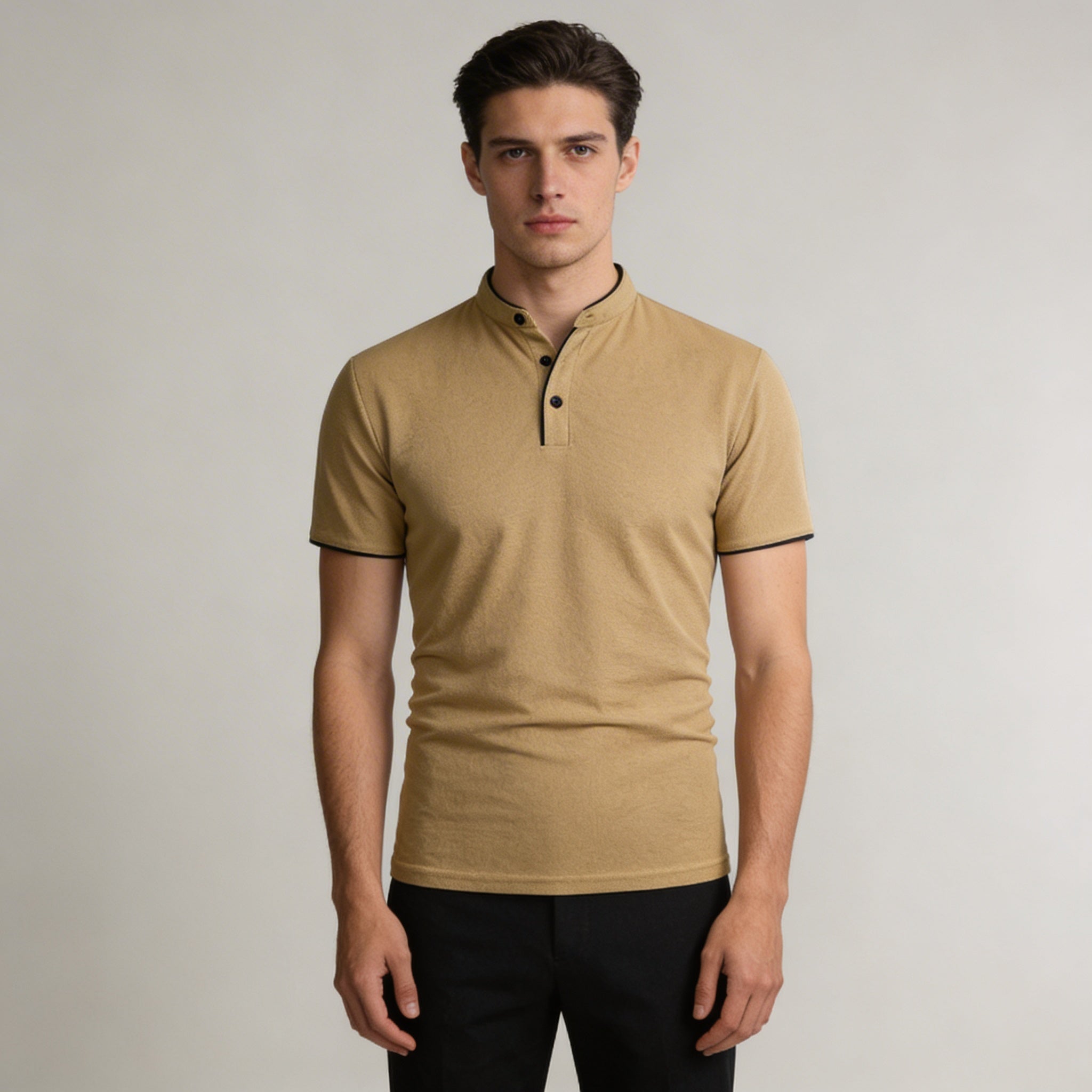Polo da uomo senza colletto