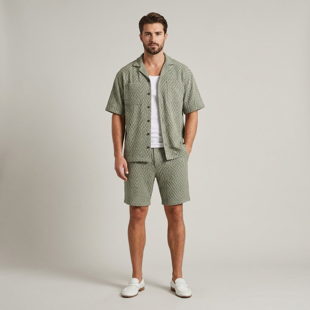 Classico Completo Estivo Uomo Verde Shorts
