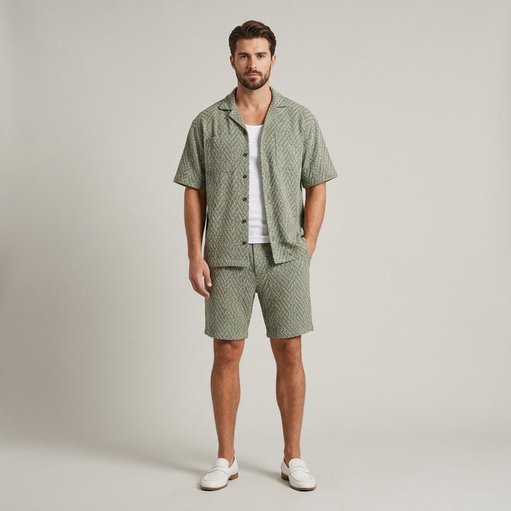 Classico Completo Estivo Uomo Verde Shorts
