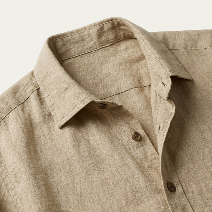 Classica Camicia Uomo Zurich Vintage Manica Lunga Lino
